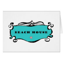 CASA de PRAIA com estrela do mar Cartão