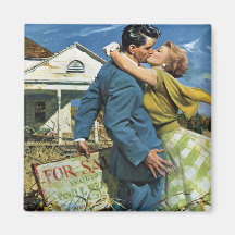 Casa do comprar dos Newlyweds do vintage primeira; Imas