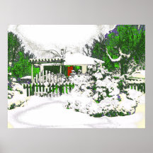 Casa na neve, Burnsville, NC Pôsteres
