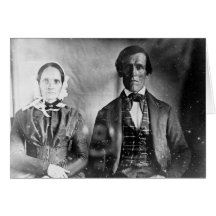 Casal assentado 1840 do homem e da mulher cartoes