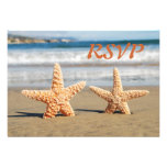 Casal da estrela do mar no cartão da praia RSVP Convites Personalizados