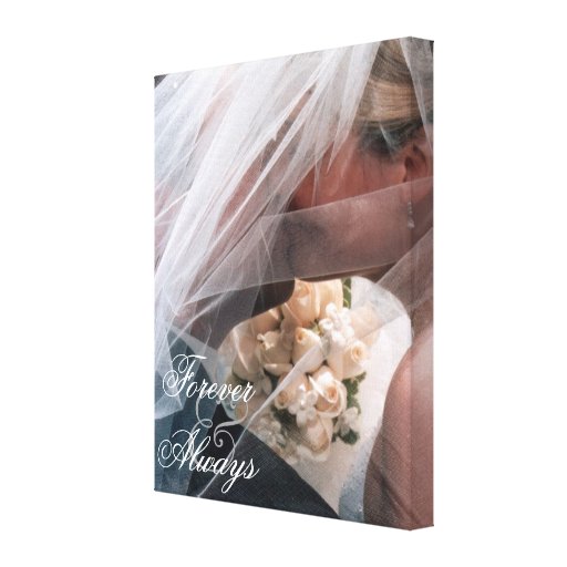Casal nupcial para sempre & sempre impressão das c impressão de canvas envolvidas