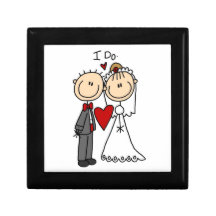 Casal Wedding eu faço t-shirt e presentes Estojo Para Jóia