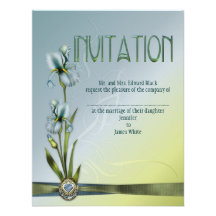 Casamento azul da íris convites personalizado