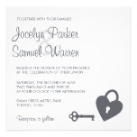 Casamento cinzento da chave de esqueleto convite personalizado