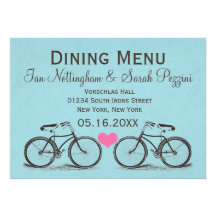 Casamento da bicicleta do vintage que janta cartõe convite personalizados