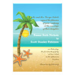 Casamento do destino da praia da palmeira & da est convite personalizado
