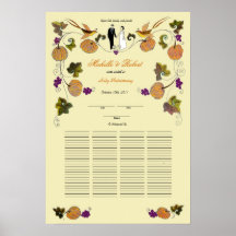 Casamento do quacre do outono, 100 convidados posters