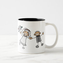 Casamento dos desenhos animados canecas