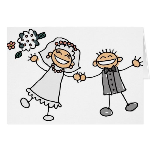 Casamento dos desenhos animados cartao