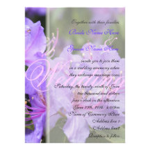 Casamento floral roxo elegante do primavera/verão convite