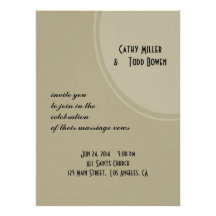 Casamento moderno claro do círculo de Tan Convite Personalizado