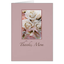 Casamento, obrigados mamã, rosas cartao