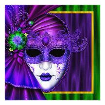 Casamento Venetian elegante do carnaval da máscara Convite Personalizado