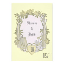 Casamento vintage elegante Chuppah RSVP do rosa am Convite Personalizados