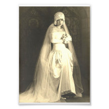 Casamento vintage o impressão da foto da noiva