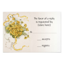 Casamento vintage RSVP, prado amarelo das abelhas  Convites Personalizado