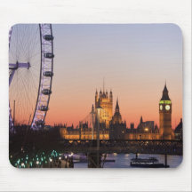 Casas do parlamento & do olho de Londres Mousepad