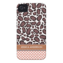 Case mate do iPhone 4 do impressão do leopardo das iPhone 4 Capa