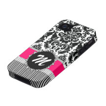 Casemate do iPhone 4 do rosa do monograma da listr
