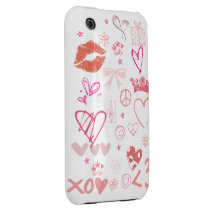 Caso 4s cor-de-rosa do iPhone 4 da princesa Amor P Capa De iPhone 3 Case-Mate