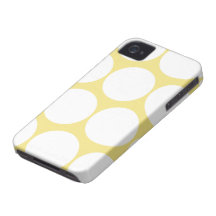 Caso amarelo pálido de Iphone 4/4S das bolinhas Capas De iPhone 4 Case-Mate