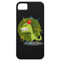 Caso bonito Dino verde do iPhone 5 do dinossauro Capas De iPhone 5 Case-Mate