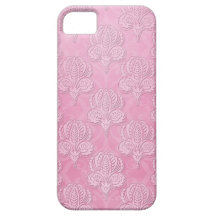 Caso cor-de-rosa feminino do iPhone 5 do damasco Capas De iPhone 5 Case-Mate