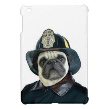 Caso do ipad do cão do Pug do bombeiro mini
