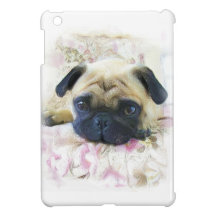 Caso do ipad do cão do Pug mini
