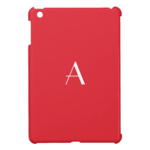 Caso do iPad do monograma do vermelho de alizarina