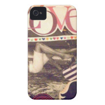 Caso do iPhone 4/4S do AMOR do vintage Capa iPhone 4 Case-Mate