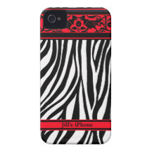 Caso do iPhone 4/4S do impressão da zebra Capa De iPhone 4 Case-Mate