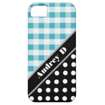 Caso do iPhone 5 das bolinhas do preto do guingão  Capas iPhone 5 Case-Mate