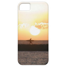 caso do iPhone 5 - surfista no por do sol iPhone 5 Capas