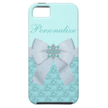 Caso do iPhone azul 5 dos diamantes, da jóia & do  Capas iPhone 5 Case-Mate