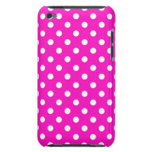 Caso do ipod touch G4 das bolinhas do rosa chocant Capas iPod Barely There