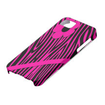 Caso do universal do iphone da zebra do rosa quent iPhone 5 capa