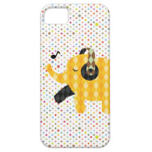 Caso feliz do iPhone 5 do elefante da dança das bo Capa De iPhone 5 Case-Mate