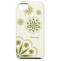 Caso Khaki floral da impressão do iPhone 5 iPhone 5 Capa