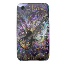 Caso metálico do caos da música para o iPhone 3 Capas iPhone 3