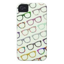 Caso retro do teste padrão iPhone4S dos vidros do  Capa iPhone 4 Case-Mate