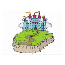 Castelo do casamento do conto de fadas cartões postais