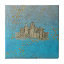 Castelo & flor de lis do conto de fadas azulejos