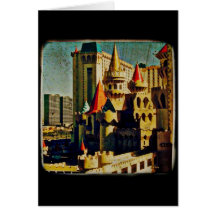 Castelo medieval do Grunge Cartao