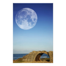 Castelos da areia e a lua arte de fotos