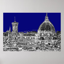 Catedral italiana azul posteres