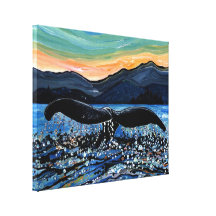 Cauda da baleia impressão de canvas esticada
