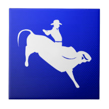 Cavaleiro de Bull azul Azulejos De Cerâmica