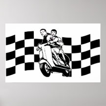 Cavaleiros preto e branco do patinete da verificaç posters